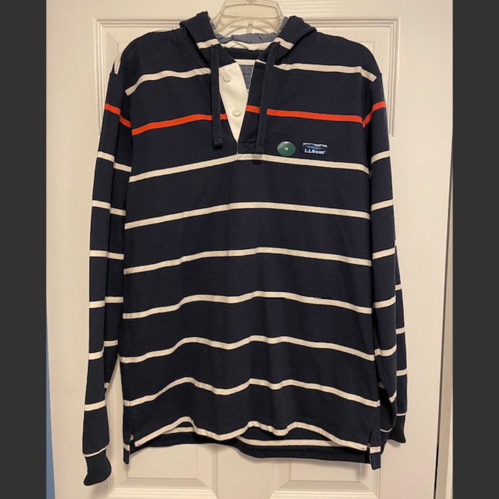 Men's L.L. Bean LakeWashed Rugby Hoodie - Size Med